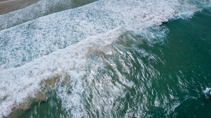 Drone shot of waves Gold Coast Australia