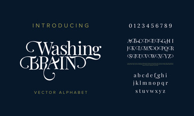 Abstract wedding fashion creative alphabet. Luxury, elegant serif font. Creative vector font © fourmonths