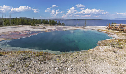 Abyss Pool hot spring in the Yellowstone National Park, USA