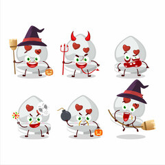 Halloween expression emoticons with cartoon character of white love ring box