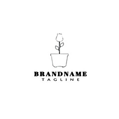 flower logo cartoon icon design template black isolated vector illustration