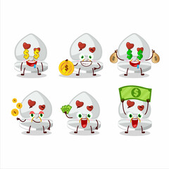 White love ring box cartoon character with cute emoticon bring money