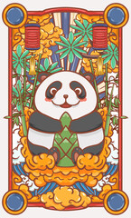 cartoon chinese panda illustration design