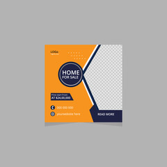Set of social media post template and marketing webinar other seminars, online courses and classes, suitable modern banner and real estate square banner design template etc.