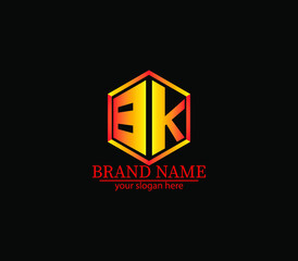 BK,bk creative polygon two letter logo design victor, letter logo