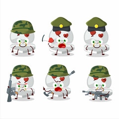 A charming soldier white love ring box cartoon picture bring a gun machine