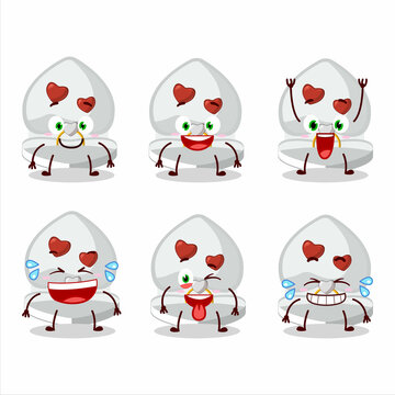 Cartoon character of white love ring box with smile expression