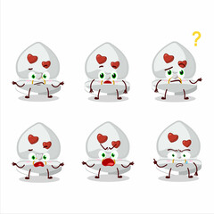 Cartoon character of white love ring box with what expression