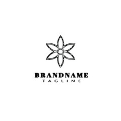 flower logo cartoon icon design template black isolated vector illustration