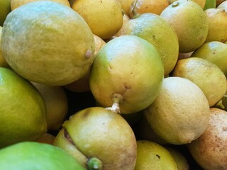 large group of lemon fruit closeup