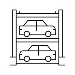 multilevel automobile parking line icon vector illustration