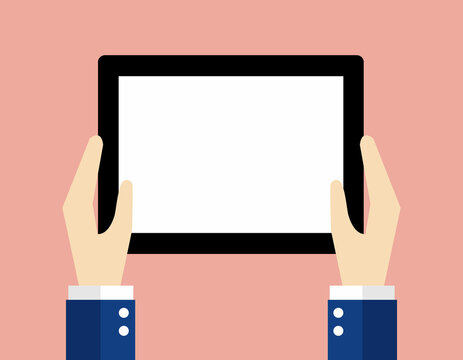 Business concept, Hand holding tablet.