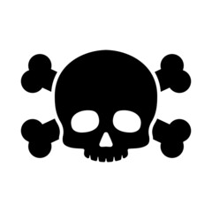 Vector Skull and Crossbones on White Background