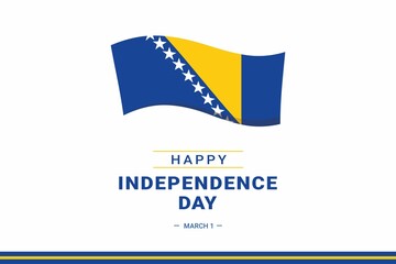 Bosnia and Herzegovina Independence Day. Vector Illustration. The illustration is suitable for banners, flyers, stickers, cards, etc.
