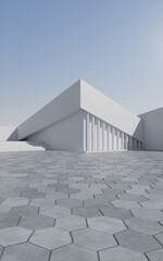 Empty outdoor ground background, 3d rendering.