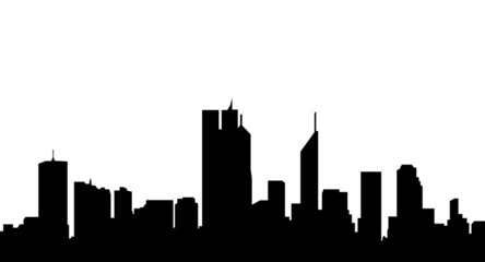 Perth city skyline silhouette - obrazy, fototapety, plakaty