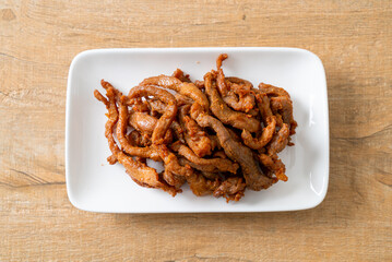 Sun-Dried Pork on white plate