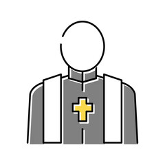 Obraz premium priest pastor color icon vector isolated illustration