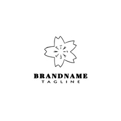 flower logo cartoon icon design template black isolated graphic illustration