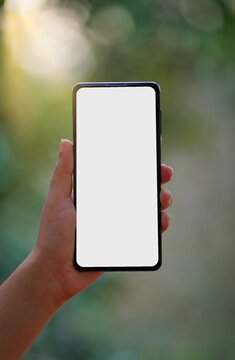 Smartphone similar with blank white green screen for Infographic Global Business Marketing Plan, mockup model similar to Phone isolated Background of investment economy.