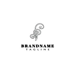 leaf logo cartoon icon design creative black isolated vector illustration