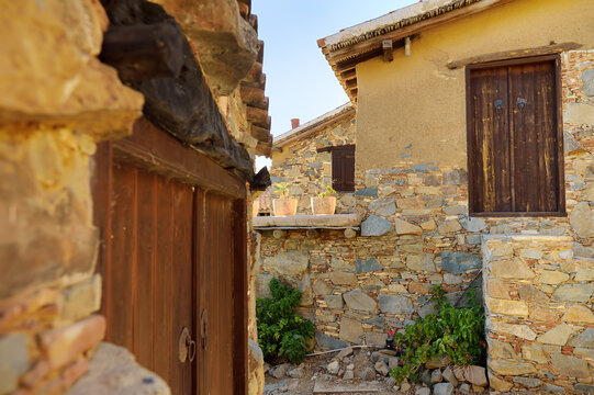 Ancient houses in Phicardou (Fikardou) village, Cyprus. This beautiful village declared Ancient Monument.