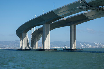 under side view of the bay bridge