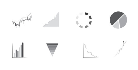icon graph chart growth market financial business