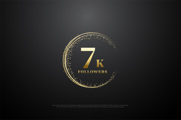 7k followers background with numbers illustration.