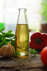 cooking oil and vegetables