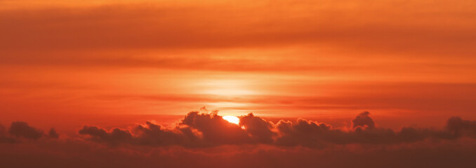 sunset over the sea nature cover banner concept background