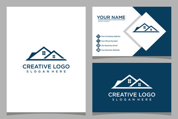 home design logo template with business card design