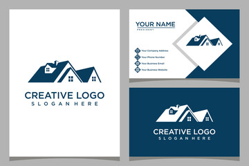 home design logo template with business card design