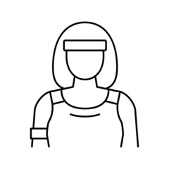 sport woman athlete line icon vector illustration