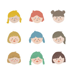 女の子の顔のイラスト