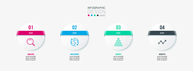 Infographic template business concept  with step.