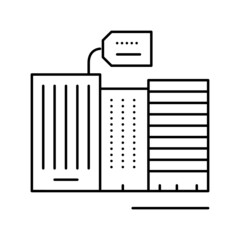 rent in high rise building line icon vector illustration