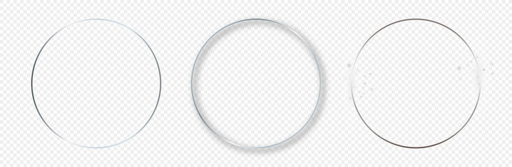 Silver glowing circle frame