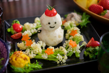 雪だるまのポテトサラダ 