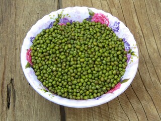 green mung beans in a bowl