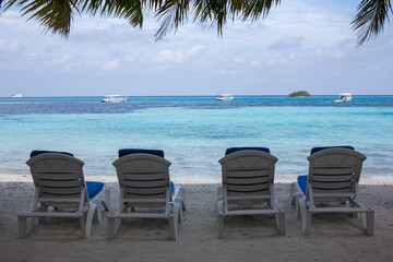 Beach chair on Maldives beach