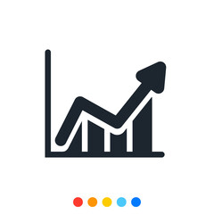 Vector icon of Graph chart diagram.