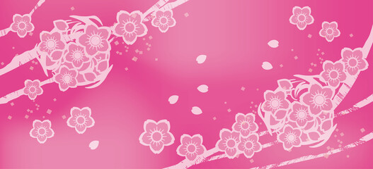 優しい　可愛い　桜の背景イラスト
