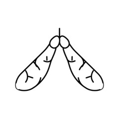 maple tree leaves line icon vector illustration