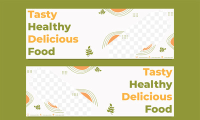 tasty healthy food horizontal banner template