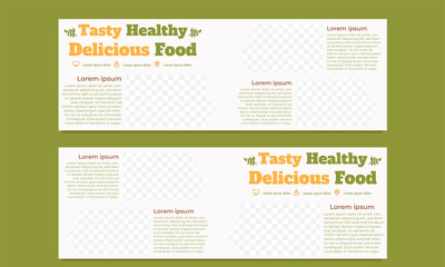 tasty healthy food horizontal banner template