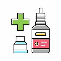 Obraz premium nasal or eye drops homeopathy color icon vector illustration