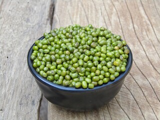 bowl of green mung beans