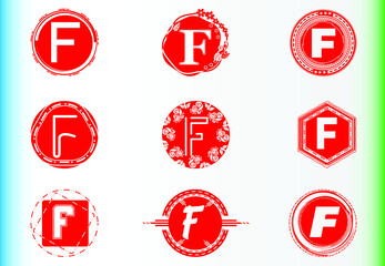F letter logo and icon design template bundle