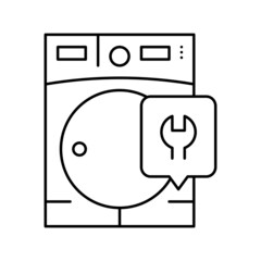 dryer machine repair line icon vector illustration